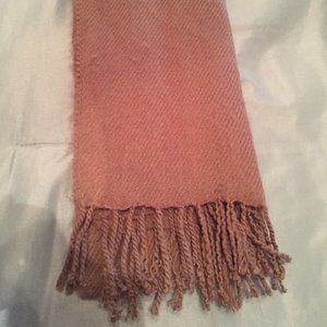 Unisex brown acrylic fringed scarf/wrap